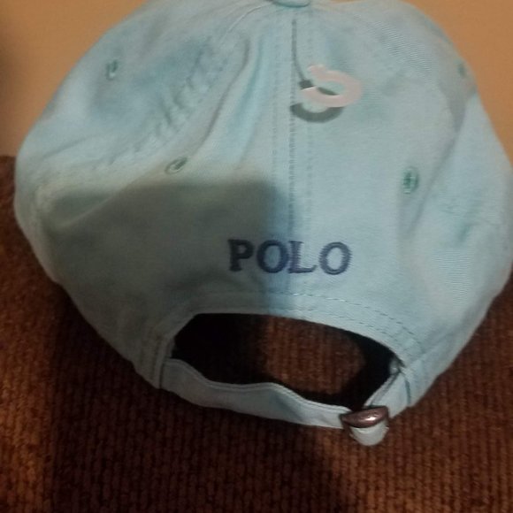 Ralph Lauren Polo Cotton Chino Ball Cap light Teal Color - Picture 3 of 7